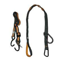 Auto Zip Line - Backseat Zipline Harness for Car Travel - Dog Car Accessory for Safe Rides - Adjustable Pet Tether - Durable Nylon Zipline Leash Travel System - Negro/Naranja - Ver 1