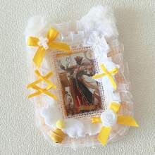 1個甜美可愛毛絨蕾絲相卡套，偶像明星收藏卡夾，動漫角色Guka展示收納保護套，照片牆裝飾卡展示架，動漫周邊痛包痛板DIY配件卡套 - A - 查看 8