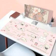 XXL Cartoon Pink Mouse Pad Korilakkuma Rilakkuma Anime Kawaii Keyboard Rug Laptop Cute Gaming Soft Mousepad Computer HD Desk Mat - TK-0000002996 - Xem 4