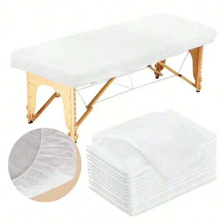 84" X 35" Disposable Massage Table Sheet With Elastic, Suitable For Facial, Body And Skincare In Beauty Salons, White - Multicolor - View 1
