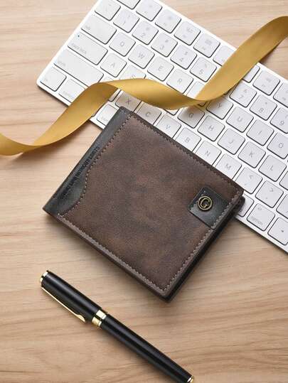 SHABILI Korean Fashion Men's Short Wallet, Classic Bestselling Horizontal Large Capacity Multi-Card Slot Business Wallet For Men Money Wallet Mini Wallet Purse Wallet Men Wallet Leather Small Wallet Travel Essential Summer