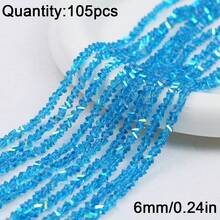 1 sợi hạt thủy tinh pha lê hình tam giác 6mm bóng cao, phụ kiện tự làm trang sức, vật liệu làm vòng cổ, vòng tay. - tự làm lấy - Xem 12