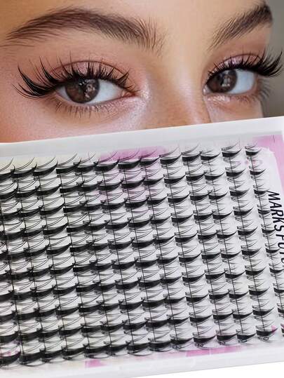 140pcs Natural Wispy Lashes, C Curl, Cat Eye Manga Style, Mixed Length 8-18mm, Dense & Reusable, Ideal For Beginners, Suitable For Home Use, Parties, Daily Wear