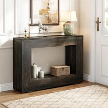 Tribesigns Console de 120 cm, table basse avec rangement, meuble d'entrée moderne, étroite, table d'appoint pour canapé ou salon, noire - Gris - Voir 1