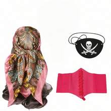 [1/3 món] Trang phục cướp biển mới cho lễ hội Carnival, trang phục hóa trang thời Trung cổ Phục hưng, khăn trùm đầu in hình cướp biển, thắt lưng, mặt nạ, vòng cổ nhiều lớp, trang phục hóa trang lễ hội âm nhạc, đám cưới, tiệc hóa trang, đạo cụ trang phục ảo thuật, trang phục dự tiệc mới - Nhiều màu - Xem 17