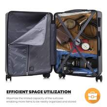 YONSLY Large Suitcase 20/24/28 Inches With YKK Zipper TSA Lock 4 360° Wheels Spinner Mesh Pocket Soft Rubber Handle Travel Suitcase For Short Trips - 深灰色 - 查看 6