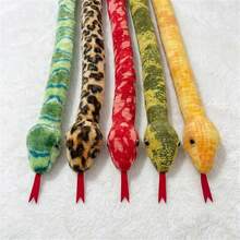 120cm/47.24inch Snake Plush Toy, Soft And Fluffy Stuffed Animal, Suitable For Room Decoration, April Fool's Day, Halloween, Children's Birthdays, Mother's Day, Graduation Season, Weddings, And More. - Multicolor - View 7