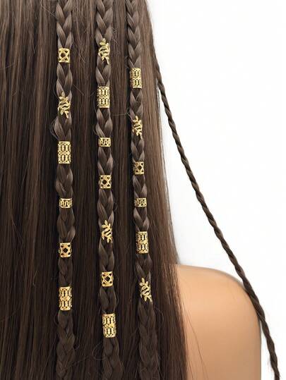 40pcs/Pack Dreamy Hair Scrunchies - Fashionable Alloy Hair Braid Accessories Suitable For Girl