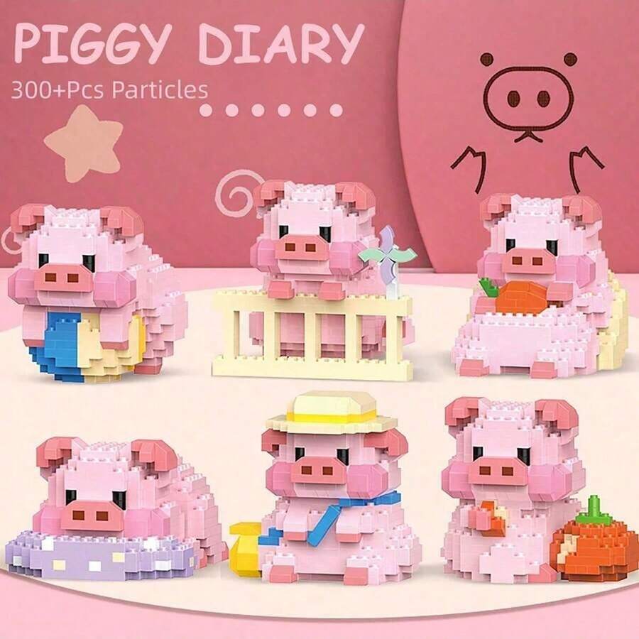 Mini Animal Building Blocks Toy, Cute Animal Building Block Set, Small Particle Building Blocks, Creative DIY Building Blocks Toy, Home Decor, Desktop Ornament, Party Favor, Creative Gift, Birthday, Halloween, Christmas, 300+ Pieces