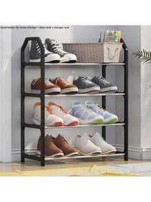 1pc 4-Tier Shoe Rack Organizer - Freestanding Shoe Cabinet, Suitable For Wardrobe, Entryway And Hallway - Easy To Install And Space-Saving - Multicolor - View 4