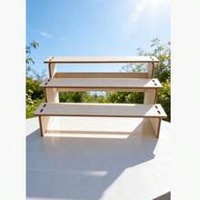 1个木制展示架，收藏人偶展示柜，珠宝，古董，宝石，手镯，香水，首饰展示架 - 原木色 - 查看 9