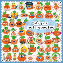 50pcs Cute Cartoon Soft Cute Radish Expression Stickers, Funny Decorative Stationery, Water Bottle, Notebook Stickers - Multicolor - View 11