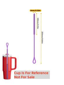 Silicone Straw Cleaning Brush, Reusable Straw Cleaning Brush With Flexible Steel Core, Extra Long Soft Bristle Bottle Brush Suitable For Cleaning Glass Straws And Crevices - A - View 15