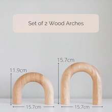 Wood Arch Decorative Objects - Modern Bookshelf Decor Coffee Table Sculpture Floating Shelf Decor Accents Japandi Home Decorations for Side Console and Entryway Table - Natural - Ver 4