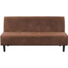 H.VERSAILTEX - Funda de futón de terciopelo real sin brazos fundas de sofá y cama funda elástica para sofá de futón protector de muebles tela de terciopelo grueso suave y acogedora se ajusta en - Caramelo - Ver 8