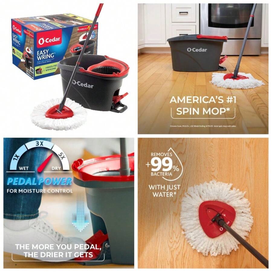 EasyWring Spin Mop And Bucket Set With Self Cleaning Bucket And Foot Pedal - 1 - Xem 1