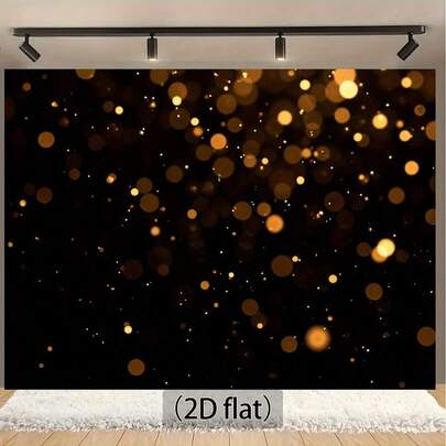 1 pieza, elegante fondo brillante negro y dorado, fondo brillante negro y dorado, fondo de fotografía para decoración de fiesta de cumpleaños, boda de puntos negros y dorados, decoración de fiesta de cumpleaños, fondo para sesión de fotos