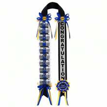 48inch Graduation Ribbon Lei Necklace Class Of 2026 Handmade Double Braided Money Lei With Tassel Graduation Gifts - Deep Sapphire Blue - View 6