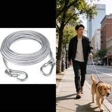 Stainless Steel Pet Leash Set – Portable With Carabiner – Suitable For Indoor/Outdoor Laundry, Camping, Bathroom And Dormitory – Dog Leash – Multi-Purpose Galvanized Steel Wire Rope - Multicolor - View 2