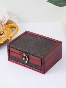 1pc Vintage Jewelry Storage Box - Jewelry Decorative Box/Gift Box (For Women) - Redwood - View 11