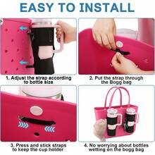 Cup Holder  Bogg Bags - Adjustable Attachment Cup, Beach Tote Bag Drink Holder (PINK-1PCS) YXPZ - HỒNG - 1 CÁI - Xem 5
