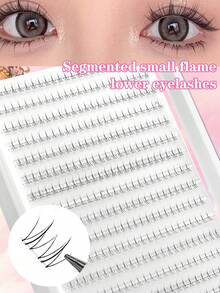 Waloshow 384pcs/16 Rows Wispy Fake Eyelashes, Segmented Natural Lower Lashes, Cartoon Style Lower Lashes, Japanese Anime Spiky Lower Lashes, Makeup Eyelash Tools, Eyelash Clusters, Individual Lashes, False Eyelashes - B - View 2