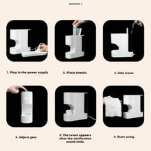 Hot Towel Dispenser Automatic Warm Towel Dispenser Disposable Towel Heater Dispenser Auto Compressed Towels Wamer 55°C Constant Temperature Voice Alerts 5-Second Warmth 500ml Tank B - B - Ver 5