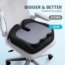 Memory Foam Seat Cushion for Office Chair Ergonomic Chair Cushions for Tailbone Pain Relief Sciatica and Back Support Office Chair Cushion and Car Seat Cushion - Negro - Ver 5