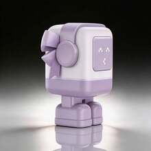 Mini Robot Decorativo con Pantalla LED – Figura Tecnológica Cute, Diseño Moderno, Ideal para Escritorio y Regalo - Tipo de Enchufe A Japonés (100V) - Ver 2