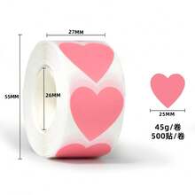 500pcs/Roll Gold Heart-Shaped Blank Adhesive Heart Stickers Labels Seals - Gold - View 12