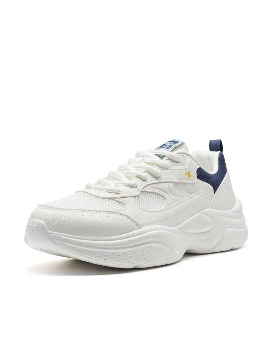 Men's XTEP Casual Sneakers, White/Navy Blue/Light Blue, Comfortable Daily Wear Sports Shoes - Sail White/Dark Blue/Clear Blue - View 1