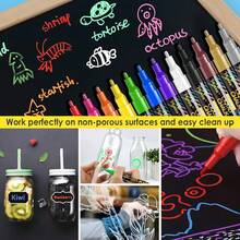 8-12 Colors Erasable Liquid Chalk Markers, Fluorescent Highlighter Pens With 5 Different Tip Sizes, Suitable For Chalkboards, Menus, Windows, Glass And Creative Expression - Multicolor - View 2