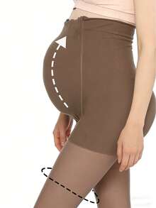 1 pieza Leggings de maternidad, Soporte ajustable para el vientre, Negro, Elástico y cómodo, Adecuado para ir al trabajo y uso casual, 10-25°C Primavera/Otoño - Multicolor - Ver 17
