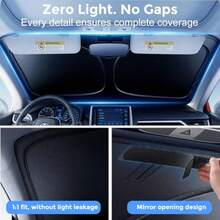[Upgrade] Windshield Sun Shade for Car [Sun Protection and Cooling] Car Sun Shade Windshield Protect Interior and Keep Car Cooler Portable Foldable Car Sunshade Front Windshield 64x32 Inches - A - Ver 6