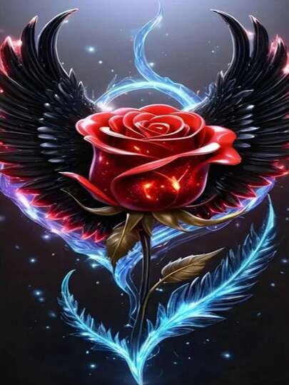 1pc DIY Diamond Painting Kit - Floral, Flower, Rose Home Decor, Full Drill, 30*40cm/40x50cm