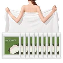 Disposable Bath Towels 10 Pack 55" x 27.5" Ultra Soft Quick Dry Disposable Body Towel Portable Travel Towel for Hotel Camping Beach Swimming Gym Sauna Spa Personal Care Pet Towels - 10 piezas estándar - Ver 2