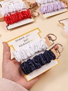 Wedding Party Hair Scrunchie Keychain, Cute Keychain, Keychain Gift For Teachers, New Drivers, Keychain - Multicolor - View 4