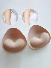 1 par de insertos de sujetador con relleno de esponja, accesorios invisibles para aumentar el busto del bikini para mujeres - Marrón - Ver 5