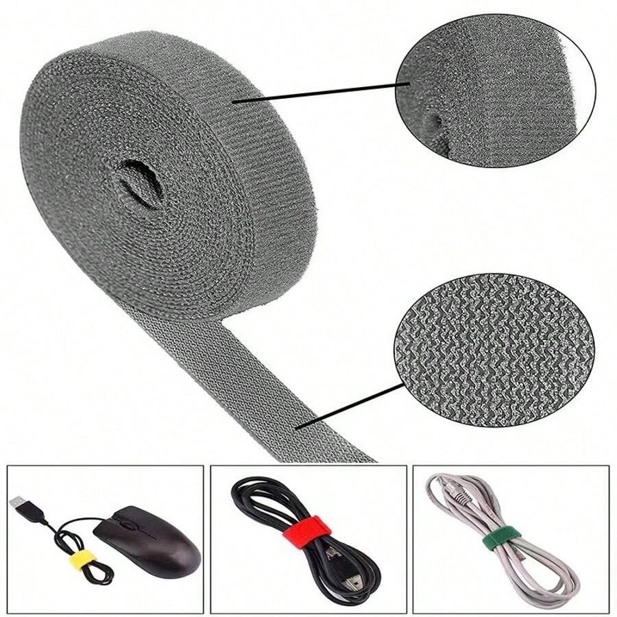 1 cái dây buộc cáp đa năng có khóa dán, dùng để sắp xếp cáp dữ liệu, dây buộc tự dính.
