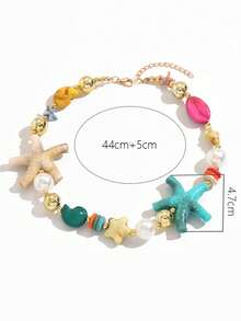 1 pieza Collar de mujer con cuentas y estrella de mar estilo bohemio (el estilo y el color de los accesorios son aleatorios) - Multicolor - Ver 6