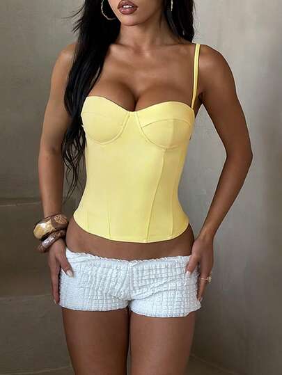 Women's Solid Color Casual Versatile Daily Wear Camisole Top Summer