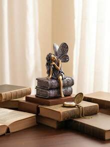 Tượng nàng tiên bằng đồng cổ điển làm từ nhựa resin - Điểm nhấn trang trí sân vườn và nhà cửa mộng mơ, tượng nàng tiên đang đọc sách, lý tưởng cho sân vườn, giá sách, bàn làm việc và khu vườn cổ tích, món quà tân gia hoàn hảo cho những người yêu thích thế giới thần thoại. - 1 cái - Xem 4