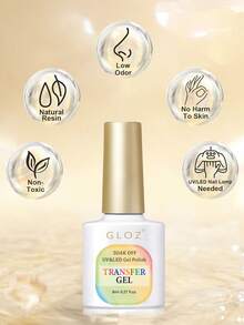 GLOZ 美甲箔胶 美甲箔胶 箔贴纸胶 美甲箔转印胶 美甲箔转印胶 美甲DIY美甲 LED灯辅助卸甲 - 無色 - 查看 5