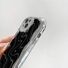 Black White Topo Lines Sk-This Stylish Phone Case Is Compatible With Samsung, Apple, , , , Transsion, ,  And Honor. Made Of TPU Silicone, It Offers Shock And Drop Protection And A Superior Feel. It's An Ideal Gift For Family, Friends, And Loved Ones, And A Perfect Choice For Valentines Day And Year's Gift. - 銀色 - 查看 6