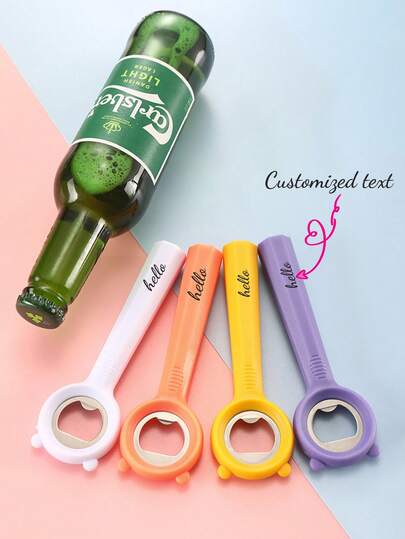 Abridor de botellas metálico multifuncional personalizado - Agarre cómodo, sin necesidad de electricidad, adecuado para cocina y comedor, nuevo abridor de botellas de cerveza de acero inoxidable, abridor de botellas sin esfuerzo para el hogar, levantador de tapas de bebidas, abridor de tarros