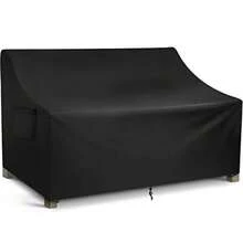 Patio Sofa Cover Waterproof 4-Seater Outdoor Sofa Cover Heavy Duty Outdoor Couch Cover Large Lawn Patio Furniture Covers with Air Vent 104'' W x 40'' D x 33'' H - Negro - Ver 8