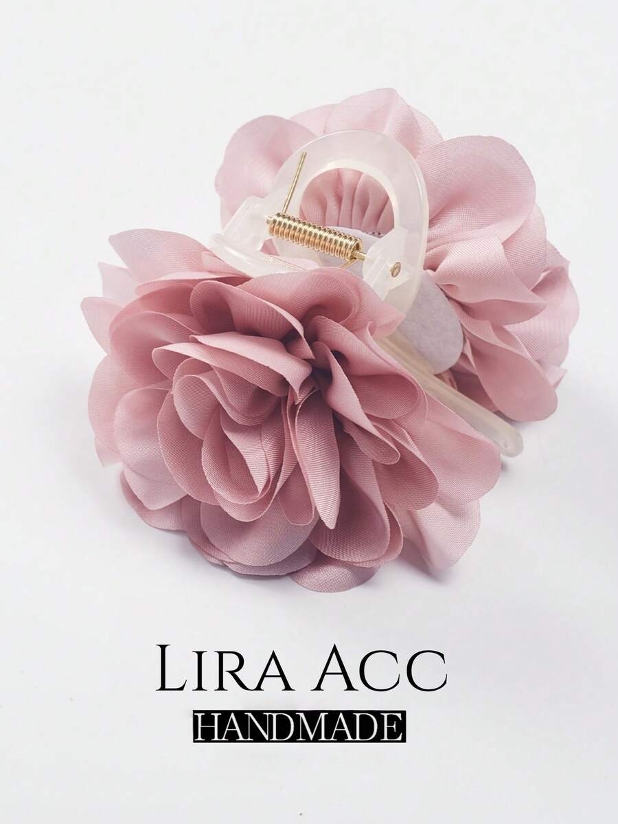 1 chiếc kẹp tóc hình hoa hồng thủ công 9cm, viền mềm mại không làm hư tóc, món quà Valentine cổ điển, tô điểm cho những bộ trang phục nhẹ nhàng hàng ngày. - Nhiều màu - Xem 1