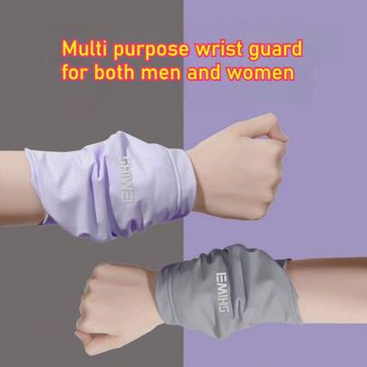 1 par de muñequeras deportivas unisex ligeras de color gris/negro/rosa/morado, altamente elásticas y de uso múltiple, que se pueden usar como muñequera, mascarilla facial, braga para el cuello, diadema, de secado rápido para el verano