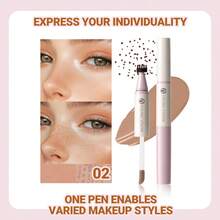 YOUNG VISION 4 Colors Instant Natural Realistic Freckles, Waterproof & Sweatproof Versatile Formula For Multi-Use On Eyes Cheeks Lips, Liquid Blush & Freckle Stamp Pen Perfect For Wild Sunburn Makeup, Daily Streetwear/Dates/Parties. - 彩色 - 查看 14