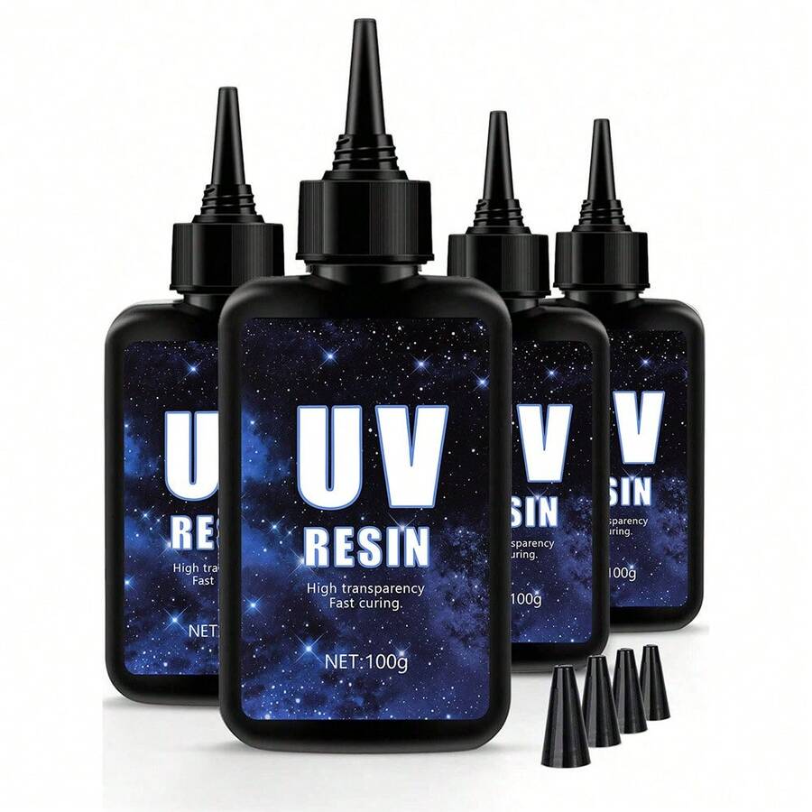 400克/300克/200克/100克高粘度透明UV树脂套装，快速固化低收缩UV环氧树脂，适用于工艺品、浇铸、涂料等。 - UV Resin - 查看 1